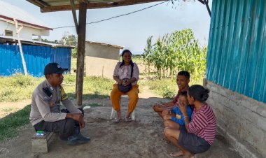 WASPADA-TPPO:-Bhabinkamtibmas-Kecamatan-Satarmese-Barat-Sosialisasi-Pencegahan-TPPO-di-Desa-Beakondo