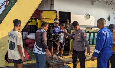 KP3-Laut-Reo-:-Pengamanan-Kapal-Penumpang-KM.SABUK-NUSANTARA-55-di-Pelabuhan-Laut-Reo-Berjalan-Lancar