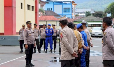 Operasi-Mantap-Brata:-Apel-Kesiapan-Pengamanan-Kampanye-Tahap-III,-Pemilu-2024-di-Polres-Manggarai