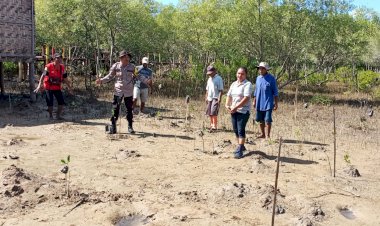 Bhabinkamtibmas-Kelurahan-Baru-berpartisipasi-aktif-dalam-Kerja-Bakti-Penyulaman-Mangrove-di-Pantai-Nanga-Banda