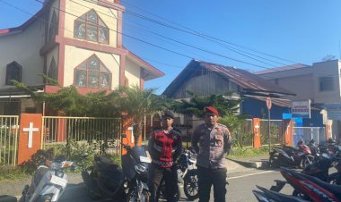 Pengamanan-Ibadah-Mingguan-Umat-Kristiani-di-Kota-Ruteng-Berjalan-Lancar