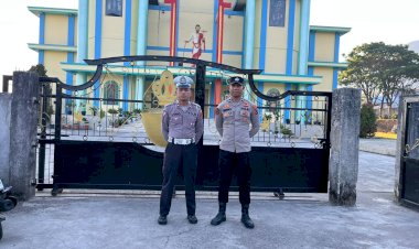 Polres-Manggarai-Lakukan-Pengamanan-Ibadah-Minggu-di-Kota-Ruteng
