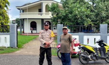 Polsek-Reo-Terjunkan-Personel-untuk-Pengamanan-Ibadah-Minggu-di-Reo