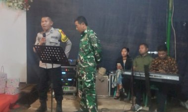 Bhabinkamtibmas-dan-Babinsa-Ruteng-Amankan-Acara-Resepsi-Pernikahan-di-Kelurahan-Waebelang