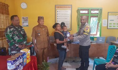 Bhabinkamtibmas-Reok-Barat-Hadiri-Pembagian-Susu-Penanganan-Stunting-di-Desa-To’e