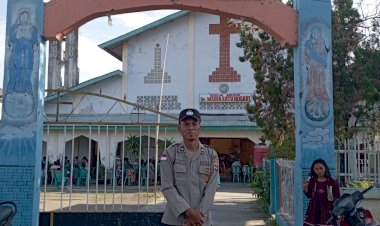 Pengamanan-Rutin-Ibadah-Minggu-Jemaat-Kristiani-Reo