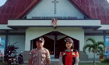 Polres-Manggarai-Gelar-Pengamanan-Ibadah-Minggu-di-Sejumlah-Gereja-Wilayah-Langke-Rembong
