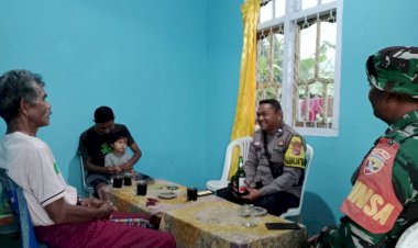 Bhabinkamtibmas-Desa-Nao-Sambangi-Tokoh-Masyarakat,-Ajak-Warga-Jaga-Kamtibmas