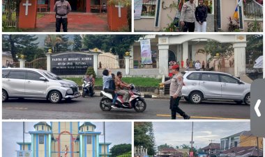 Ciptakan-Situasi-Kondusif,-Polres-Manggarai-Gelar-Pengamanan-Kegiatan-Misa/Ibadah-Mingguan-Umat-Nasrani