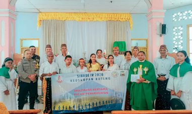 Bhabinkamtibmas-Kelurahan-Bangka-Leda-Laksanakan-Giat-Minggu-Kasih-di-Gereja-St.-Mikhael-Beanio