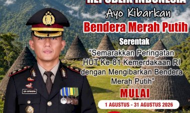 SEMARAKKAN-PERINGATAN-HUT-KEMERDEKAAN-RI-KE-81,-KAPOLRES-MANGGARAI-AKBP-LEVI-DEFRIANSYAH-AJAK-MASYARAKAT-KIBARKAN-BENDERA-MERAH-PUTIH