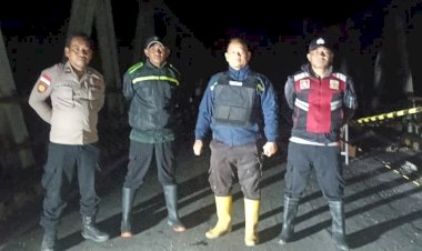 Polres-Manggarai-Amankan-Perbaikan-Jembatan-Wae-Pesi,-Pastikan-Jalur-Reo–Ruteng-Tetap-Aman-dan-Kondusif