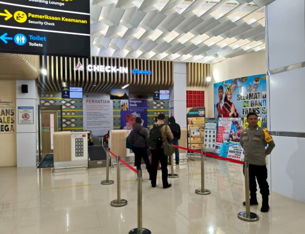 KP3 Udara Polres Manggarai Pastikan Keamanan dan Kenyamanan Penumpang di Bandara Frans Sales Lega Ruteng