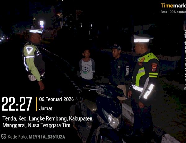Patroli Malam Polres Manggarai Polda NTT Antisipasi Balap Liar dan Laka Lantas