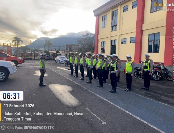Kasat Lantas Polres Manggarai Polda NTT Pimpin Apel Pengaturan Pagi Sat Lantas