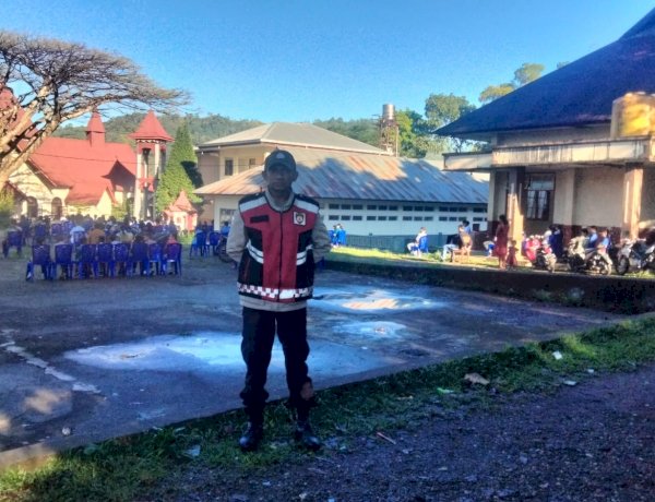 Polsek Cibal Laksanakan Pengamanan Perayaan Misa Kenaikan Yesus Kristus ke Surga di Gereja Kristus Raja Pagal