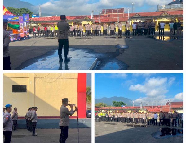 Komitmen Pelayanan Prima Pasca Gempa, Kapolres Manggarai Pimpin Apel Kesiapsiagaan Personel