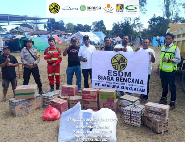 Bhabinkamtibmas Wae Ri’i Kawal Distribusi Bantuan PT Pama Astra Group untuk Warga Terdampak Gempa