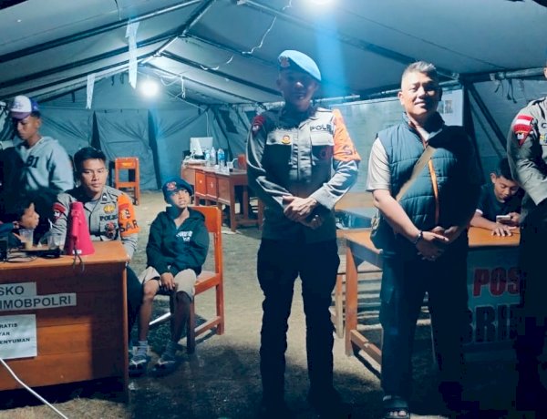Kapolsek Reo Monitoring Posko Bantuan Terpadu dan Pengungsian Barang Kolo, Pastikan Situasi Pascagempa Aman