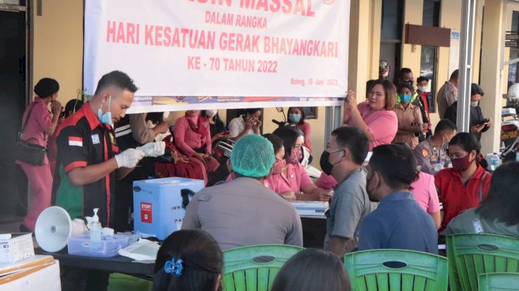 Lagi, Polres Manggarai Laksanakan Vaksinasi Massal Dalam Rangka Hari Bhayangkara Ke- 76
