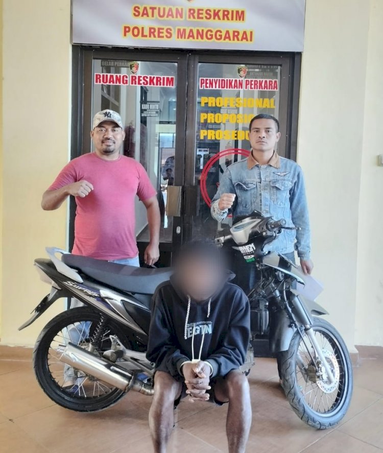 Unit Jatanras, Polres Manggarai Mengamankan pelaku Pencurian Sepeda Motor