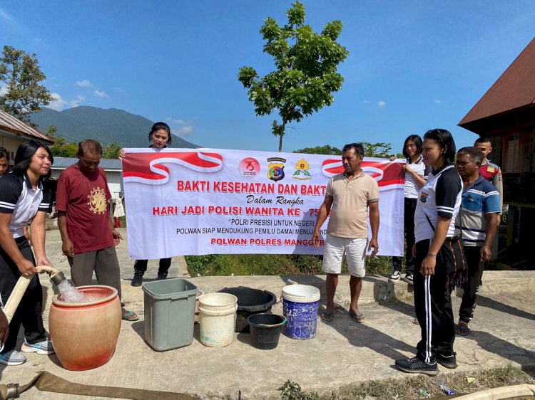 Polwan Polres Manggarai Rayakan HUT ke-75 dengan Kegiatan Bhakti Kesehatan dan Bhakti Sosial di Kampung Tenda
