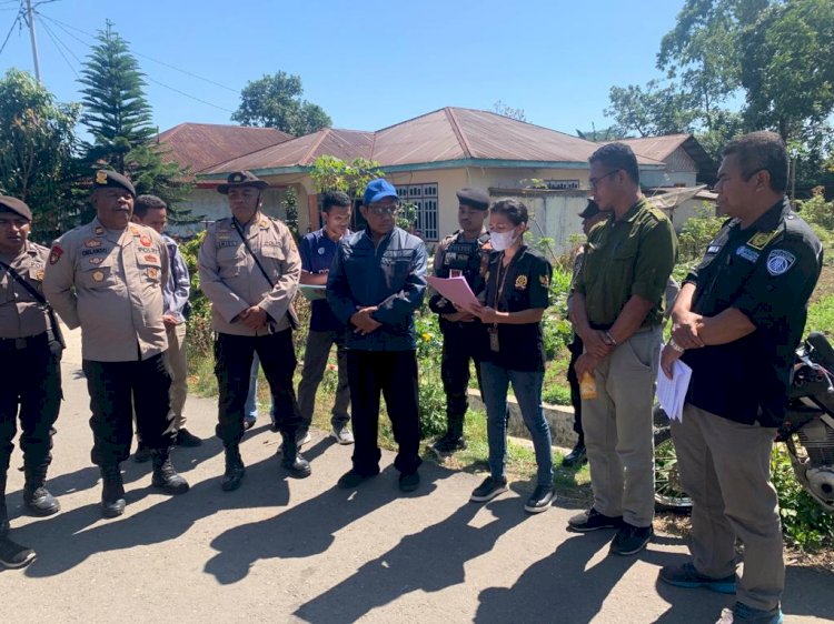 Personil Polres Manggarai Amankan Pelaksanaan Kegiatan Constatering di Lingko Welik, Kelurahan Wali