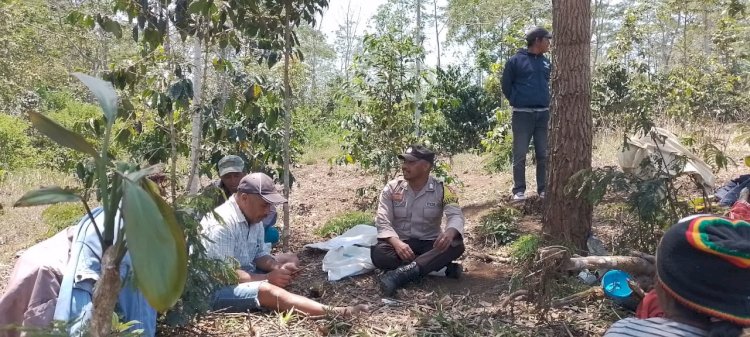 BRIPKA THEODORUS ANGKAT Dukung Panen Raya Holtikultura dan Berikan Himbauan Penting di Ndajang, Desa Lungar