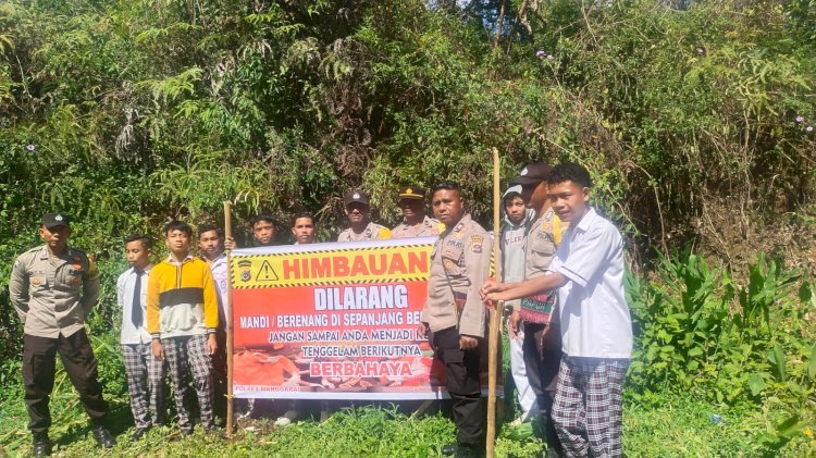 Satuan Binmas Polres Manggarai, Himbau Warga Terkait Kejadian Tenggelamnya Pelajar di Langke Rembong
