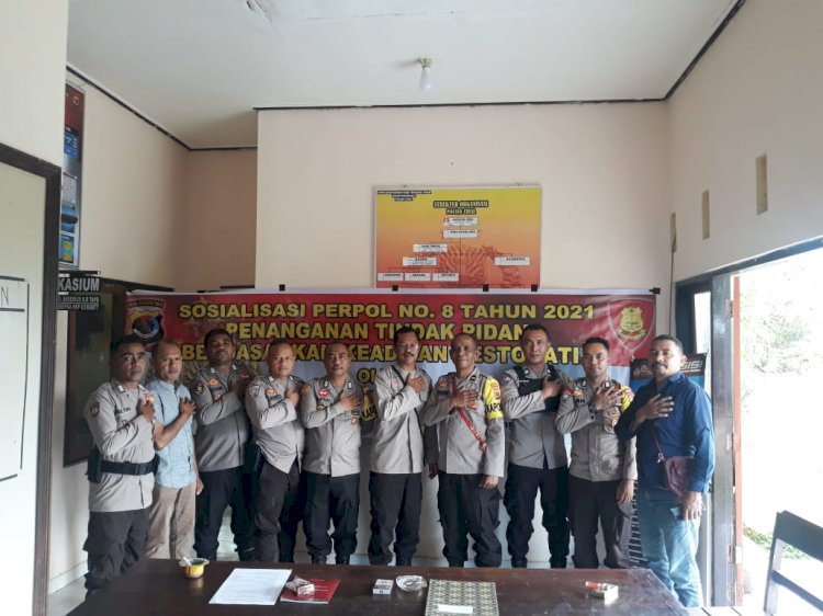 Kasikum Polres Manggarai Sosialisasikan Perpol No 8 Tahun 2021 di Polsek Cibal