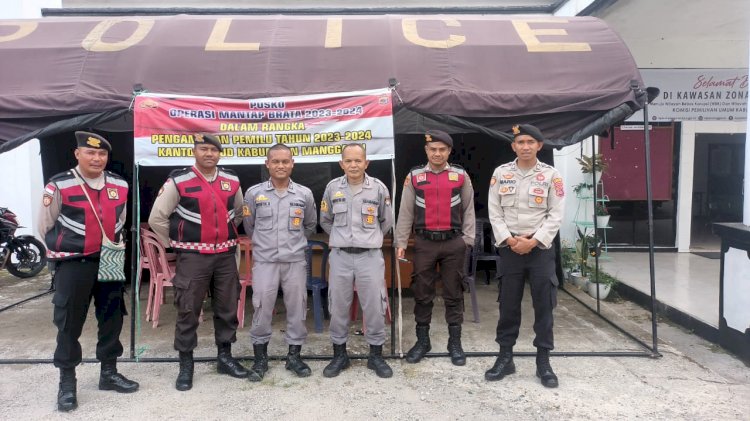 Operasi Mantap Brata: Satuan Samapta Lakukan Patroli Presisi di Kantor Penyelenggara Pemilu KPU Kabupaten Manggarai dan Bawaslu