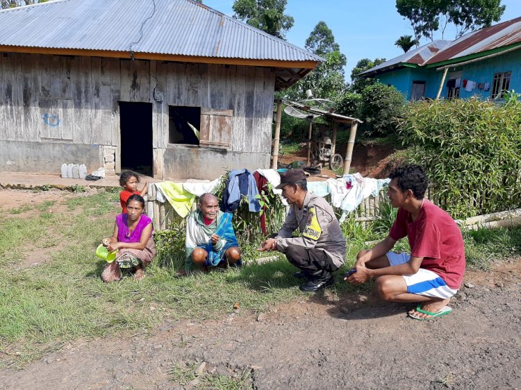 Bhabinkamtibmas Kecamatan Rahong Utara, Aipda Ridwan Lubalu, Sosialisasikan Kamtibmas dan Himbauan Pemilu Damai