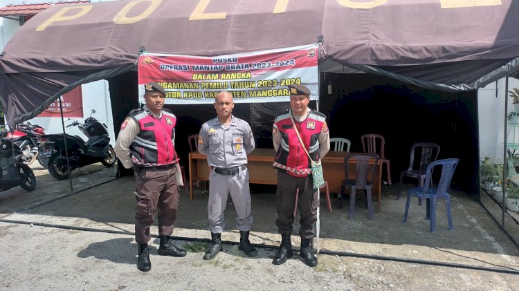 Operasi Mantap Brata: Satuan Samapta Polres Manggarai Lakukan Patroli di Gudang Logistik Pemilu dan Kantor KPU Kabupaten Manggarai