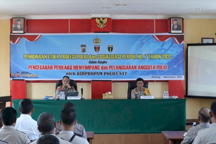 Kabid Propam Polda NTT Sosialisasi Pembinaan Etika dan Pencegahan Perilaku Penyimpangan di Polres Manggarai