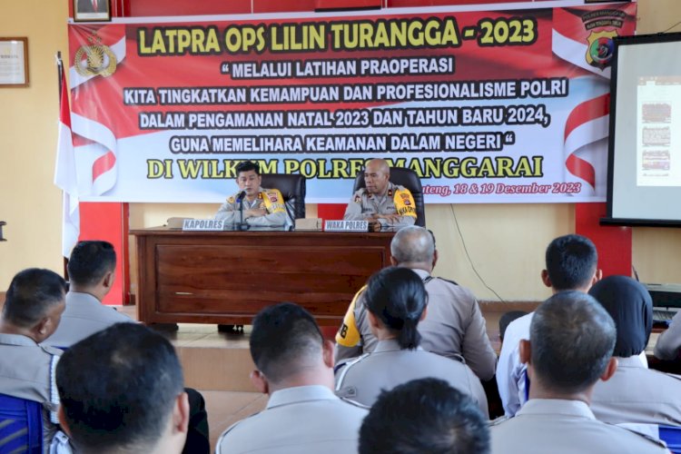 Kapolres Manggarai Pimpin Latihan Pra Operasi Lilin Turangga - 2023 untuk Memperkuat Pengamanan Natal dan Tahun Baru