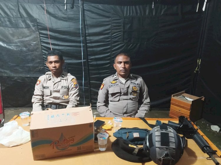 Operasi Mantap Brata: Polres Manggarai Tempatkan Personil Pengamanan di Kantor KPUD Kabupaten Manggarai