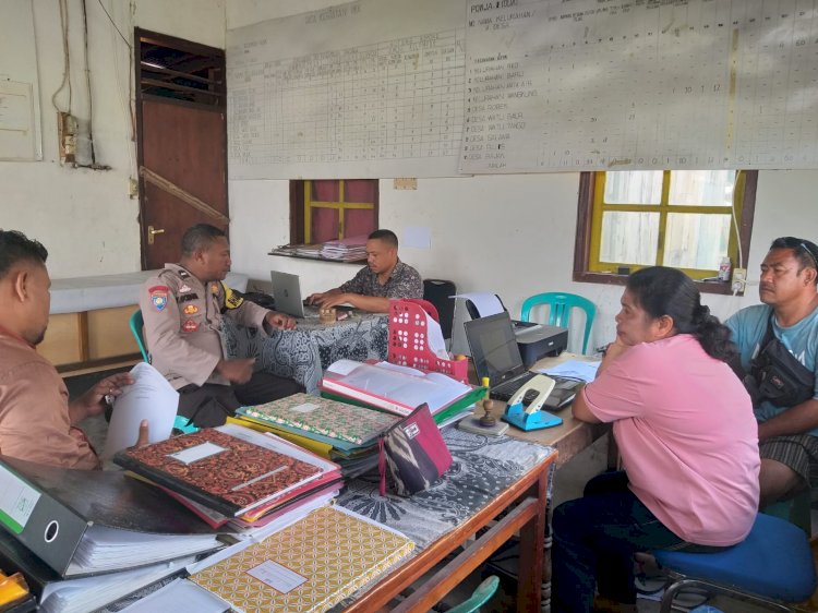 Bhabinkamtibmas Kecamatan Reok Himbau Pemilu Damai dan Cegah TPPO