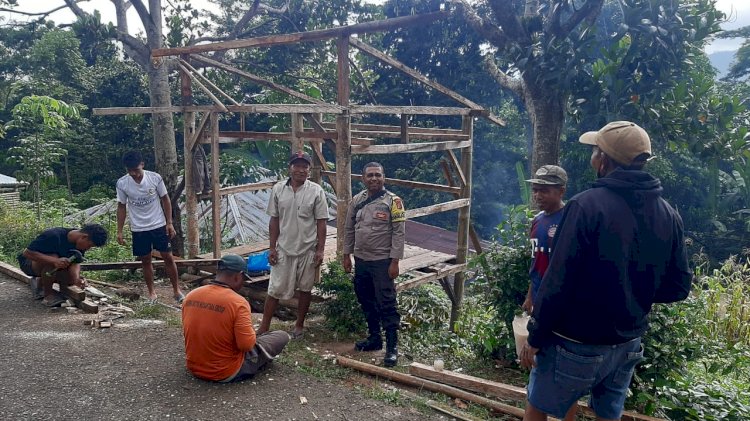 Bhabinkamtibmas Kecamatan Wae Ri'i Himbau Warga Jaga Kamtibmas dan Waspada Bencana Alam