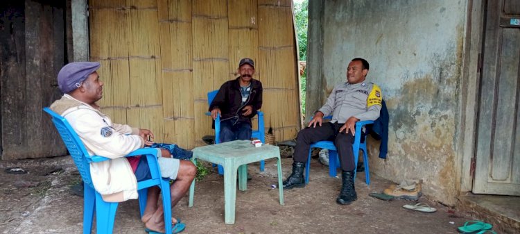 BRIPKA FRANSISKUS X.N. JANGGUR Sambangi Warga Kecamatan Ruteng untuk Berikan Himbauan Kamtibmas