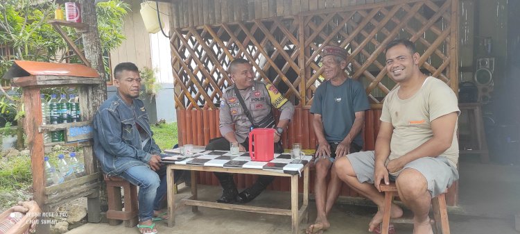 Waspada Bencana dan Cegah TPPO, Bhabinkamtibmas Sosialisasikan Himbauan di Desa Golo Cador