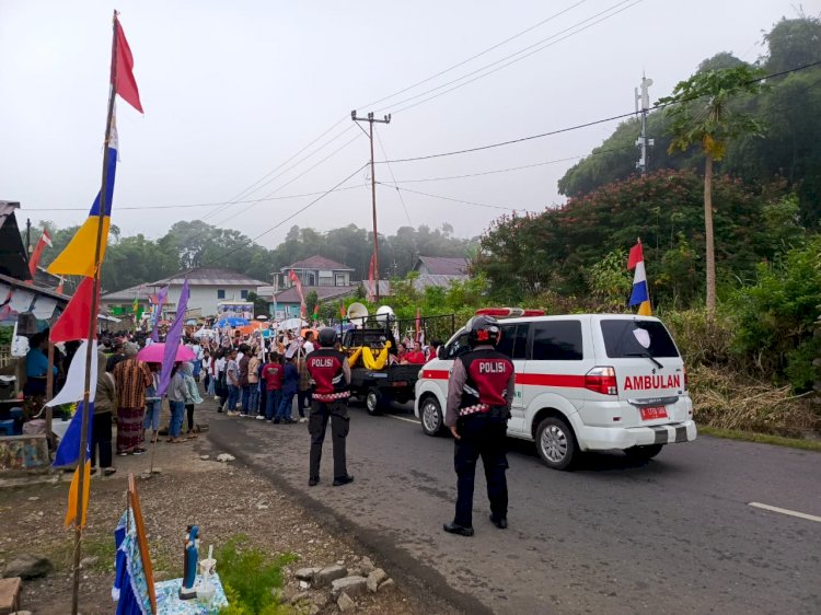 Polres Manggarai Kerahkan Personil Pengamanan Prosesi Sakramen Maha Kudus