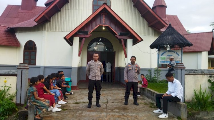 Personil Polsek Cibal Amankan Perayaan Misa di Gereja Paroki Kristus Raja Pagal