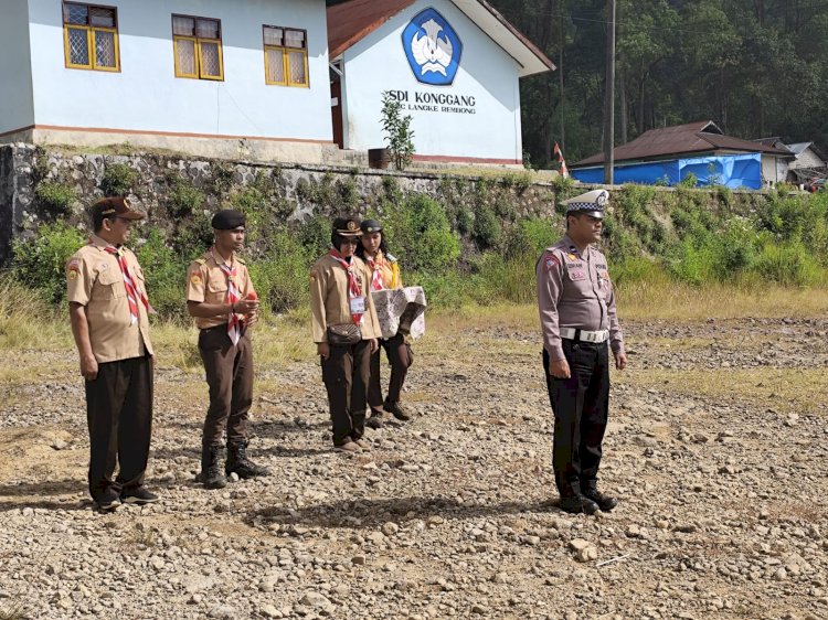 Sat. Lantas Polres Manggarai Sosialisasikan UU No. 22 Tahun 2009 Tentang LLAJ kepada Pramuka Saka Bhayangkara