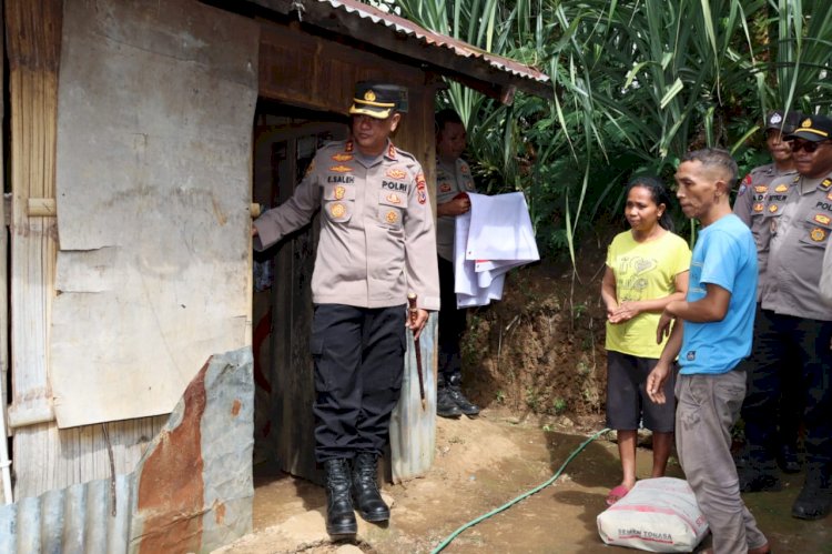 Jelang Hari Bhayangkara ke 78, Kapolres Manggarai pimpin pelaksanakan Bantuan Sosial Bedah Rumah di Kelurahan Mbaumuku