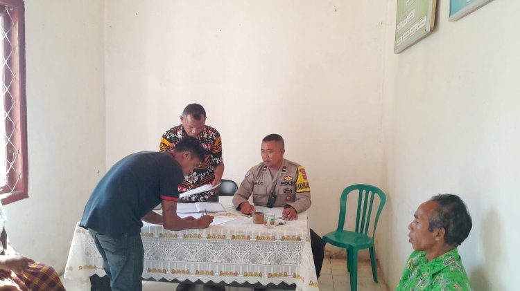 Bhabinkamtibmas Rahong Utara Berhasil Mediasi Kasus Penganiayaan di Desa Dimpong