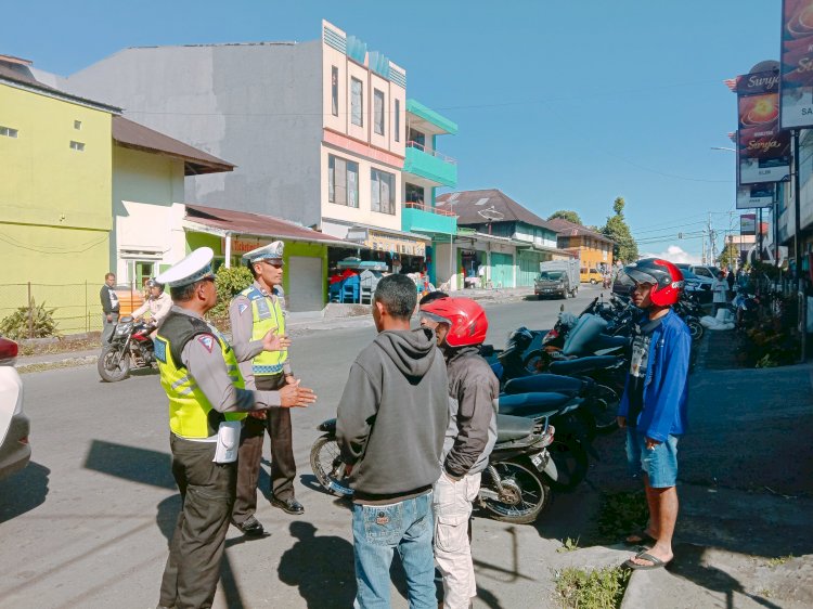 Satlantas Polres Manggarai Gelar Patroli KRYD, Pamturlalin, dan Himbauan Kamseltibcar Lantas di Seputaran Kota Ruteng