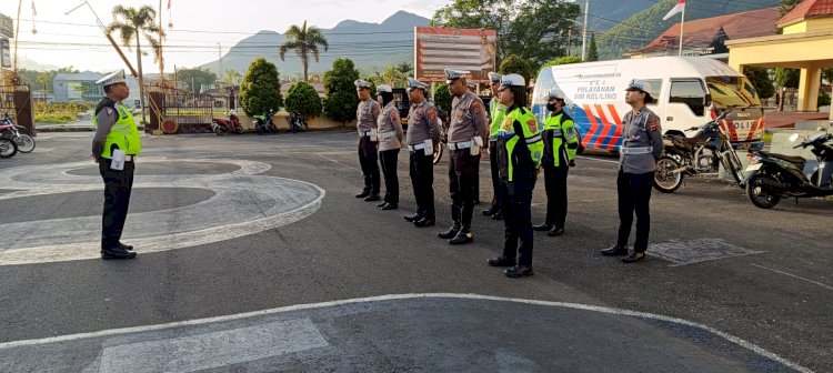 Sat. Lantas Polres Manggarai Gelar Pengamanan dan Pengaturan Lalu Lintas Pagi