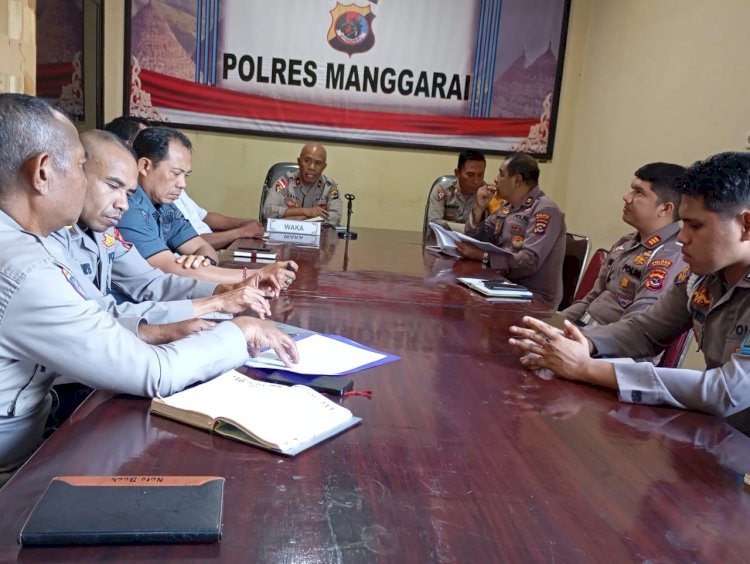 Rapat Anev Mingguan, Waka Polres Manggarai Sampaikan Arahan Pelaksanaan Tugas.