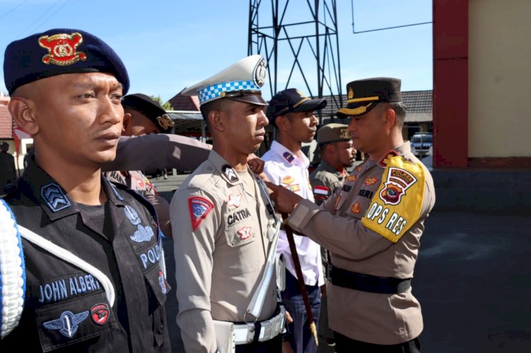 Kapolres Manggarai Pimpin Apel Gelar Pasukan Operasi Patuh Turangga 2024