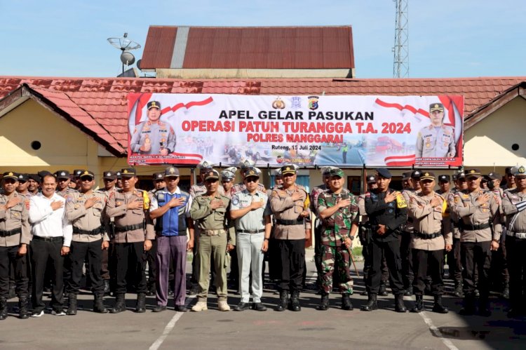 Kapolres Manggarai Pimpin Apel Gelar Pasukan Operasi Patuh Turangga 2024